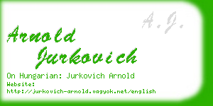 arnold jurkovich business card